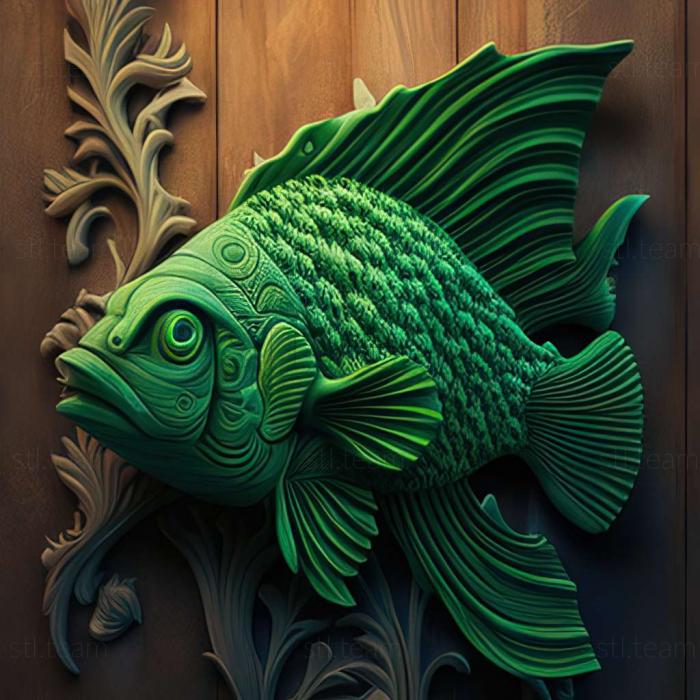 3D модель Зеленая рыба-мечник (STL)